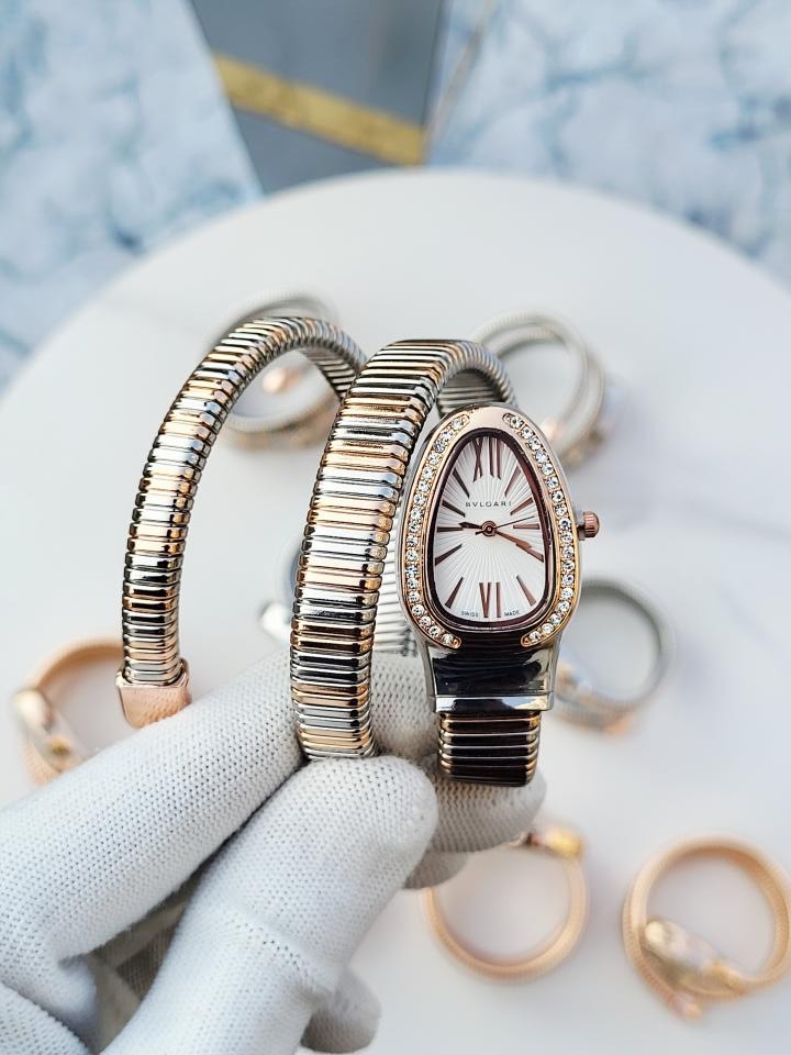 BVLGARI SNAKE TWOTONE WHITE DIAL 350