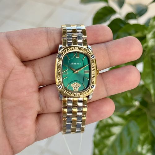 Versace Greca Couture Silver Gold Green