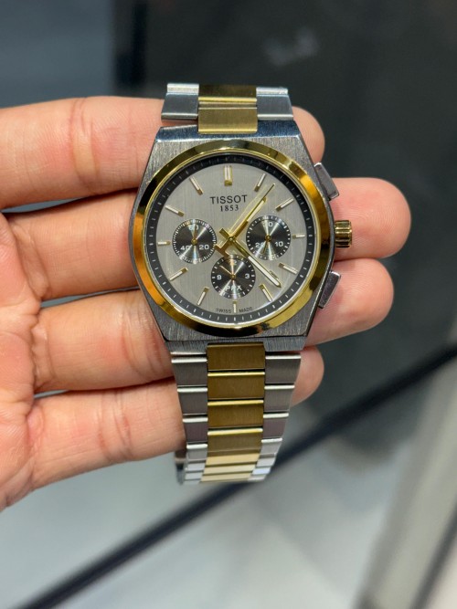 Alternative view of Tisso T PRX Chronograph Two Tone White Dial