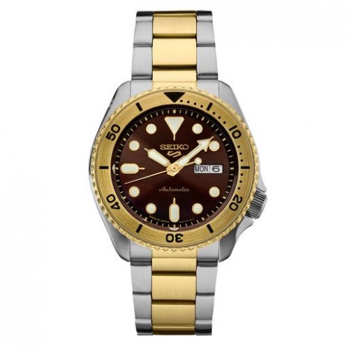 Seiko Sports 5 Brown Dial Two Tone