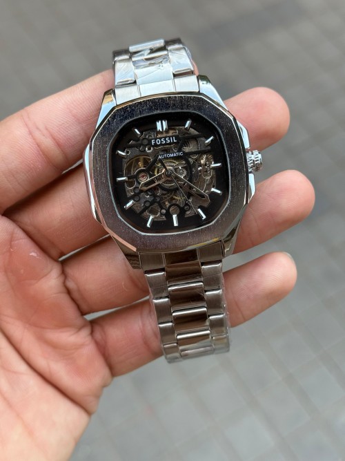 Alternative view of Fossi L Skeleton Square Automatic Silver Black