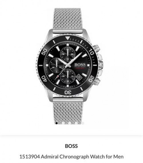 Hugo Boss Admiral Chronograph Silver Black Authentic Store Quality