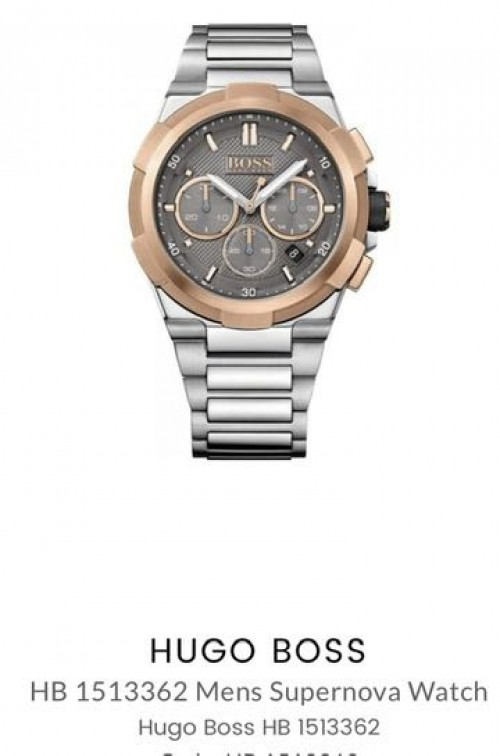 Hugo Boss Supernova Chronograph Silver Rose Gold Authentic Store Quality