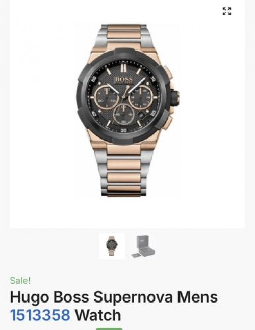 Hugo Boss Supernova Chronograph Silver Rose Gold Black Authentic Store Quality