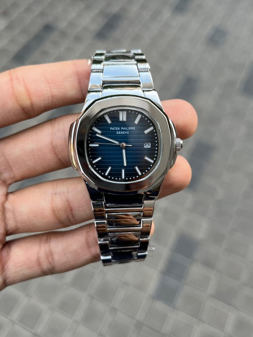 Pate K Phillipe Nautilus Silver Blue