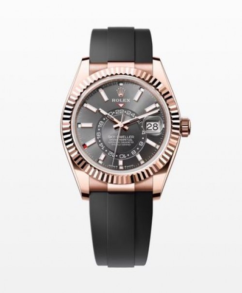 ROLEX Sky Dweller Black Rose Gold Grey Dial