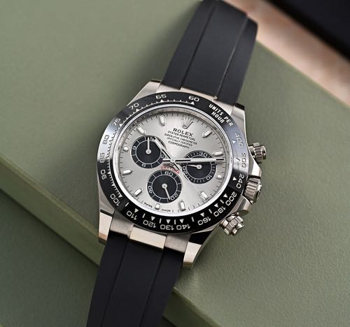 ROLEX Daytona Black Grey Rubber Strap