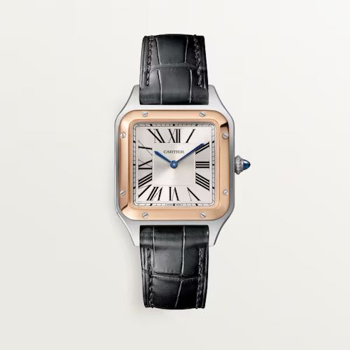 Cartier Santos Dumont Silver Rose Gold
