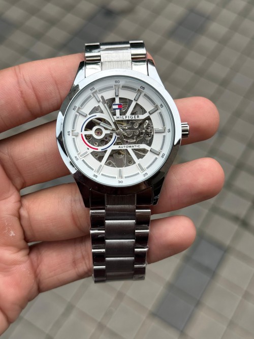 Tommy Hilfige R Automatic Chain Silver White