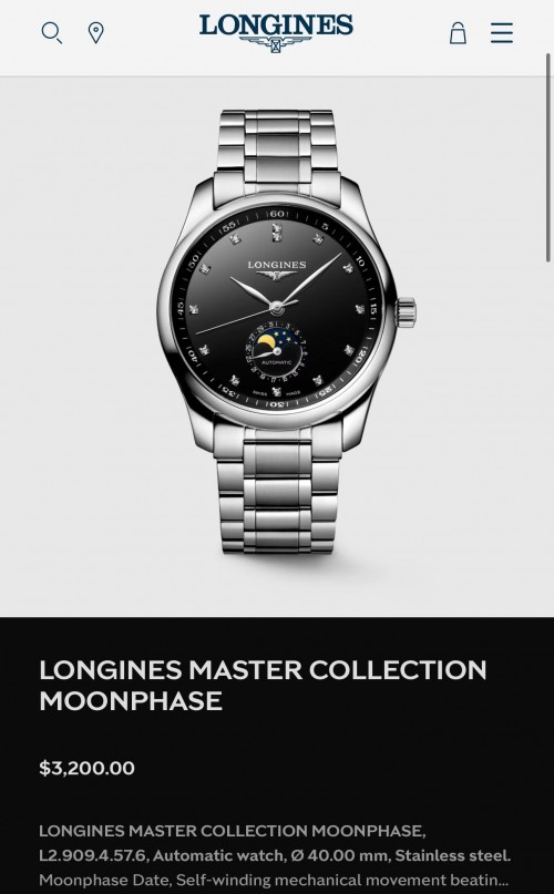 Alternative view of Longiness Master Collection Moon Phase