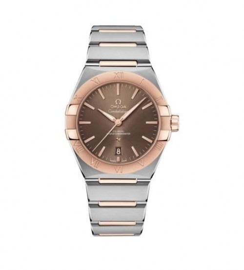 Omega Constellation Silver Rose Gold Brown Dial
