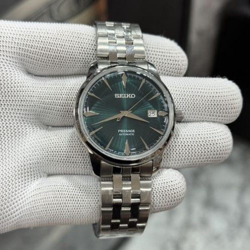 Seiko Presage Automatic SRPE 15 Green Dial Back Open