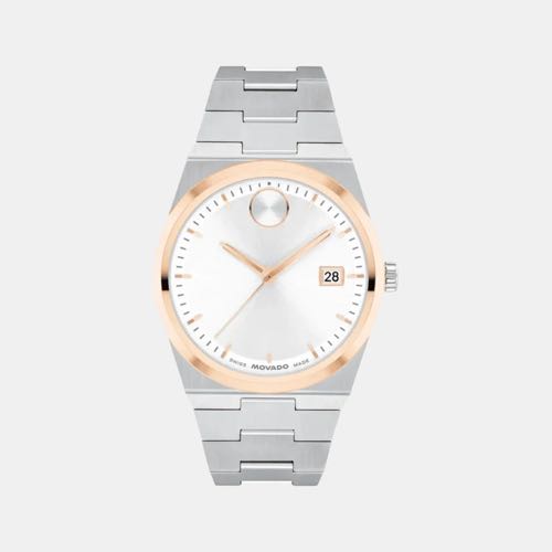 Movado Bold Conqeust Silver Rose Gold White Dial Japan