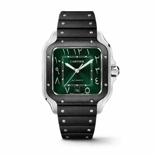 Santos De Cartier Arabic Dial Silicone Strap