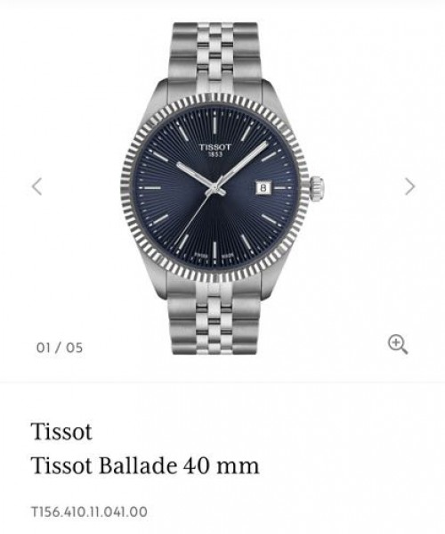 Tissot Ballade 40mm Silver Blue Authentic Store Quality With Original Box