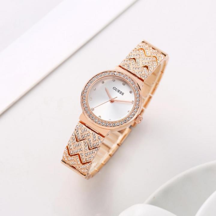 Guess Treasure Rose Gold White Dial GW0476L3