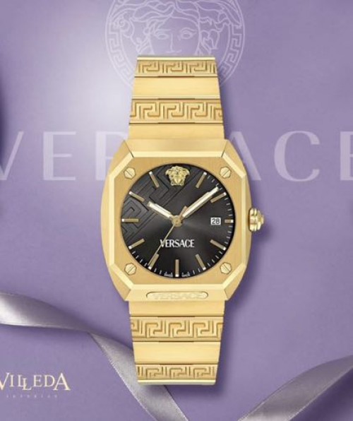 Versace Antares Gold Black Octogonal Dial