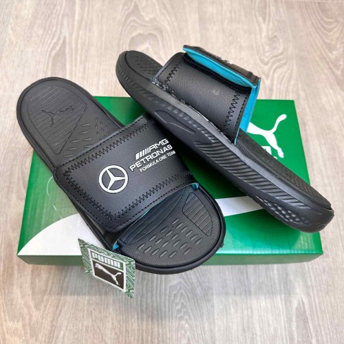 Pum.A X Mercedes AMG Petronas F1 SoftRide Black Spectra Green Flip Flop