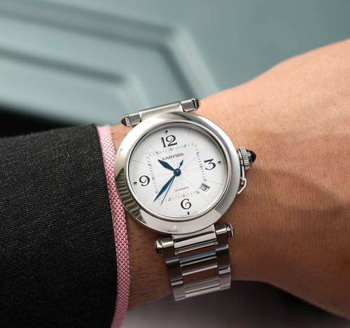 Alternative view of Cartier De Pasha Automatic Premium White Dial