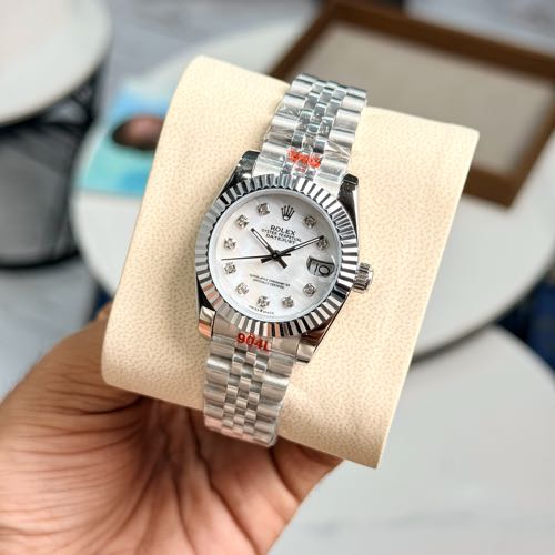 Rolex Date Just 31MM Pearls White Dial