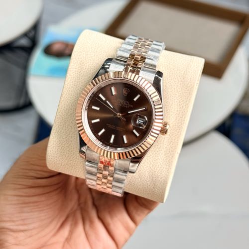 Rolex Date Just 41MM Two Tone Brown Dial
