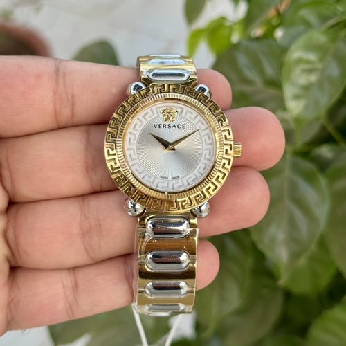 Versace Greca Analog Silver Gold White