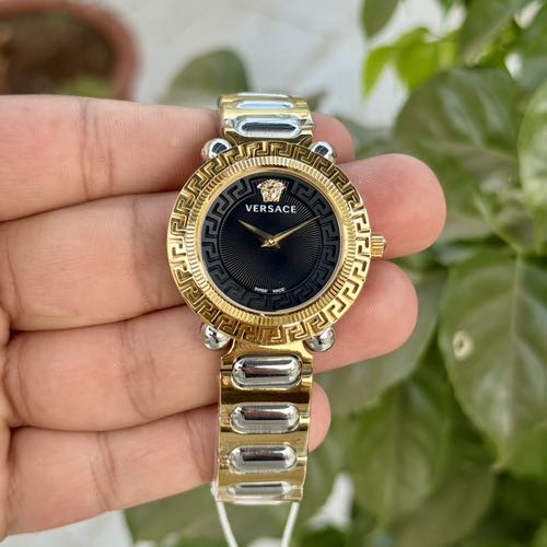 Versace Greca Analog Silver Gold Black