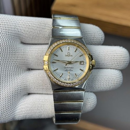 OMEGA Constellation Silver White Diamond Bezel