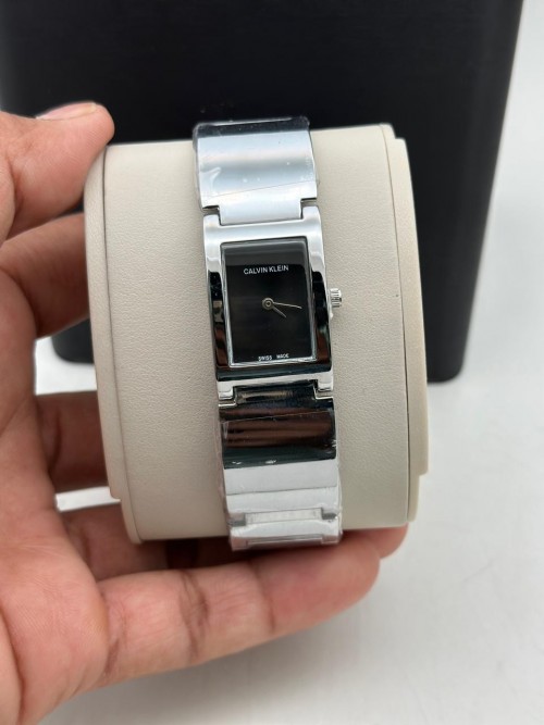 Calvin Klei N Rectangular Women S Silver Black