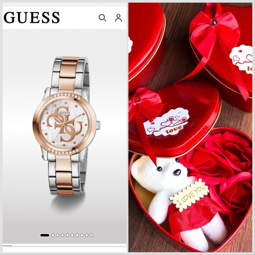 Guess Two Tone White Dial