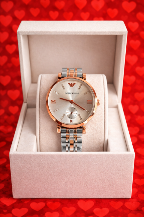 EMPORIO ARMANI WOMEN TWOTONE WHITE DIAMOND DIAL 347