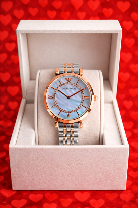 Alternative view of EMPORIO ARMANI WOMEN TWOTONE MULTI COLOUR ROUND DIAMOND DIAL 347