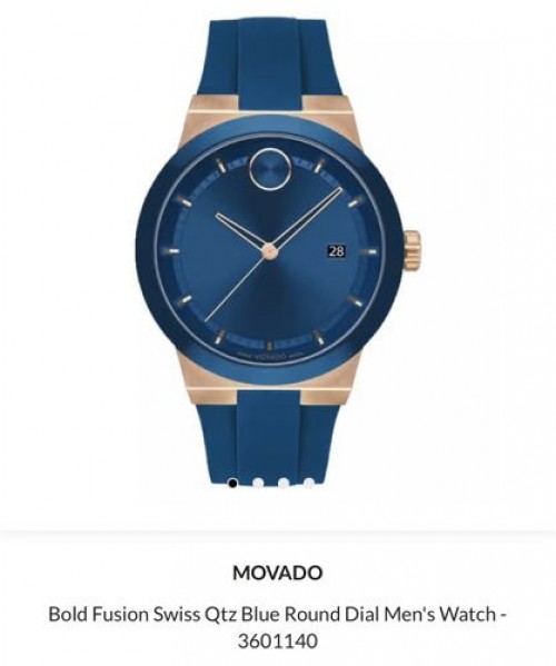 Movado Bold Fusion Blue Rose Gold Silicon Authentic Store Quality