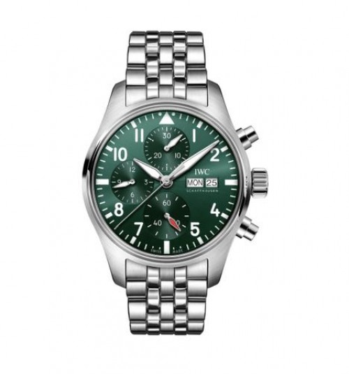 IWC Pilot Chronograph Silver Green