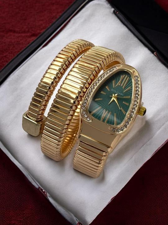 BVLGARI SNAKE GOLD GREEN DIAL AT350