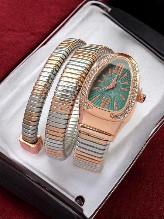 BVLGARI SNAKE COPPER TWOTONE GREEN DIAL AT350