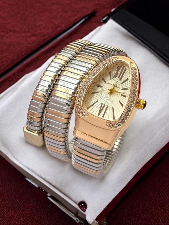 BVLGARI SNAKE GOLD TWOTONE YELLOW DIAL AT350