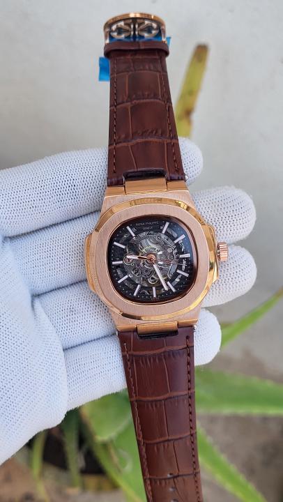 PATEK PHILIPPE AUTOMATIC LEATHER BELT BROWN RGB 288