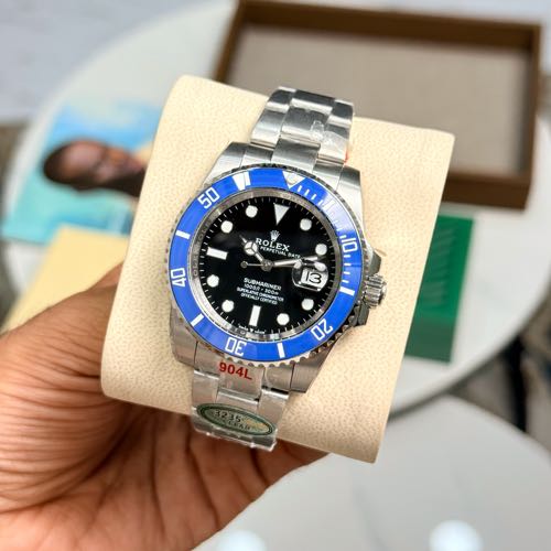 Semi ETA Rolex Submariner Oystersteel Blue Bezel Black Dial