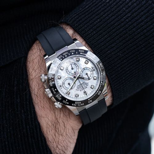 Rolex Daytona Oysterflex Mother Of Pearl Rubber Strap