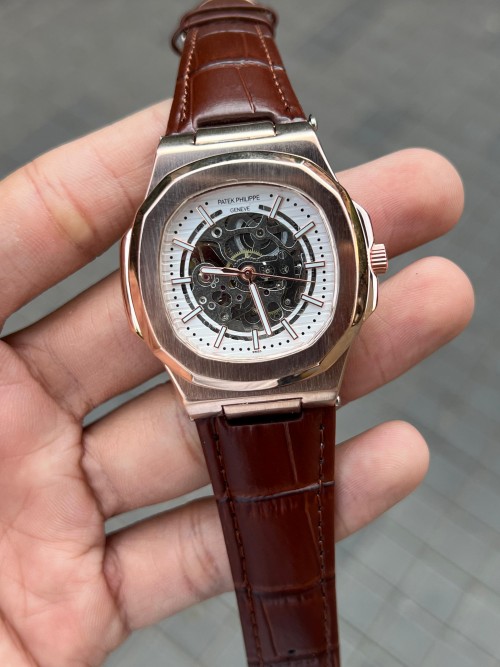 Pate K Phillipe Nautilus Leather Automatic