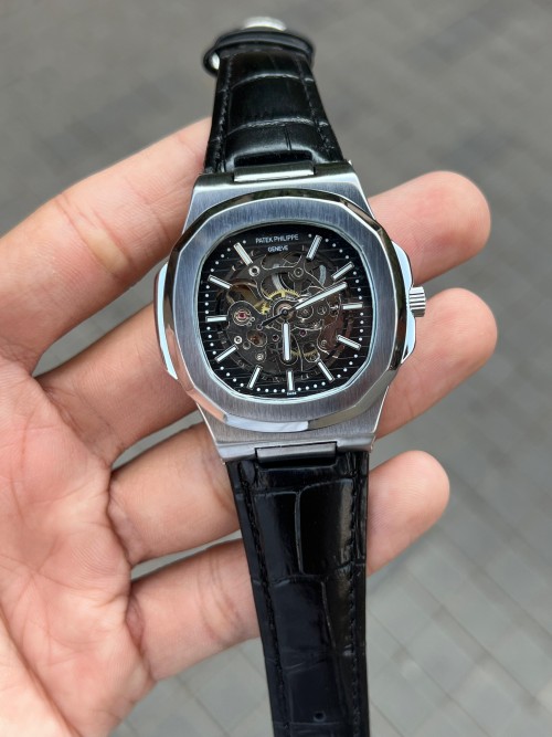 Pate K Phillipe Nautilus Leather Automatic