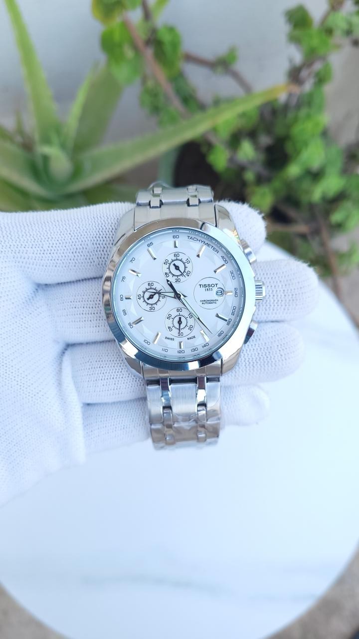 TISSOT COUTURIER CHRONO SILVER WHITE DIAL 386