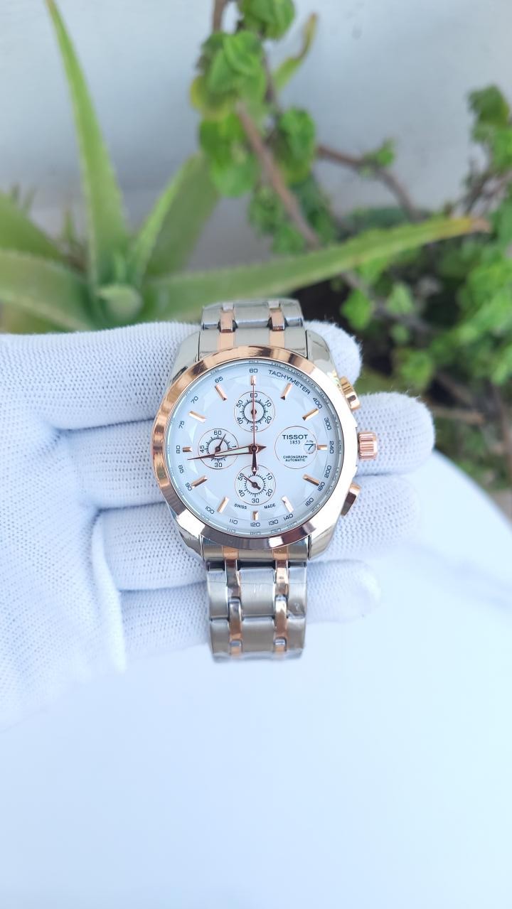 TISSOT COUTURIER CHRONO TWOTONE WHITE DIAL 386