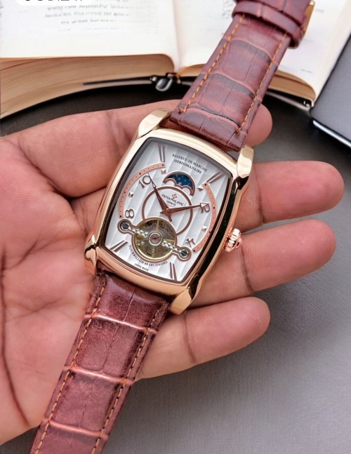 Patek Philipp E Barrel Automatic Rose Brown White Dial Premium