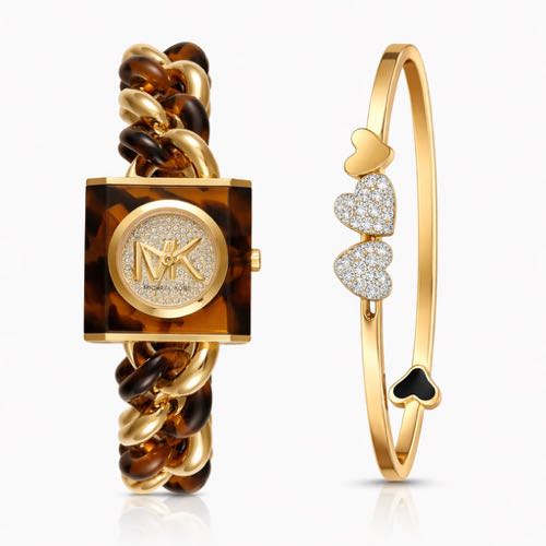 Authentic Grade Michael Kors Analog Watch For Her With Bracelet