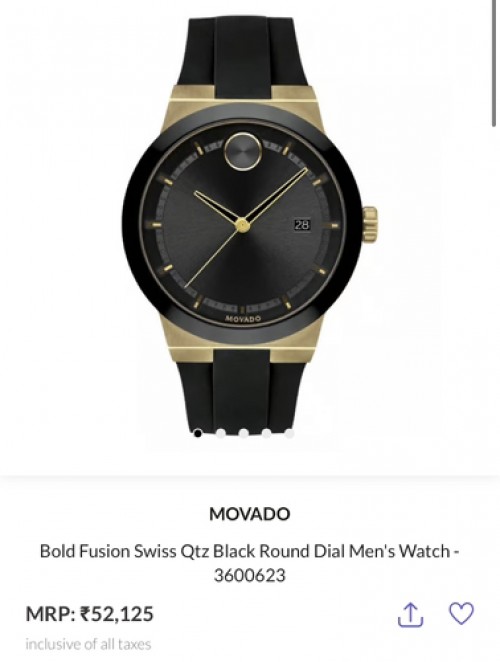 Movado Bold Fusion Black Gold Silicon Authentic Store Quality