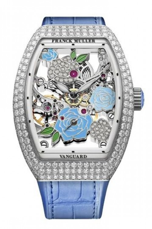 Franck Muller Vanguard Skeleton Diamond Sky Blue