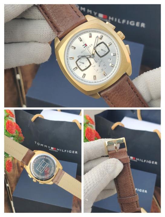 Tommy Hilfiger Chronograph Brown Gold White AT392