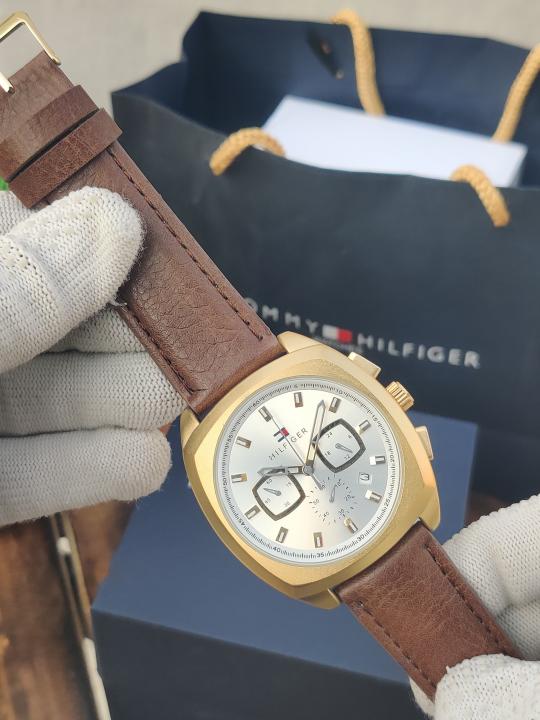 Alternative view of Tommy Hilfiger Chronograph Brown Gold White AT392